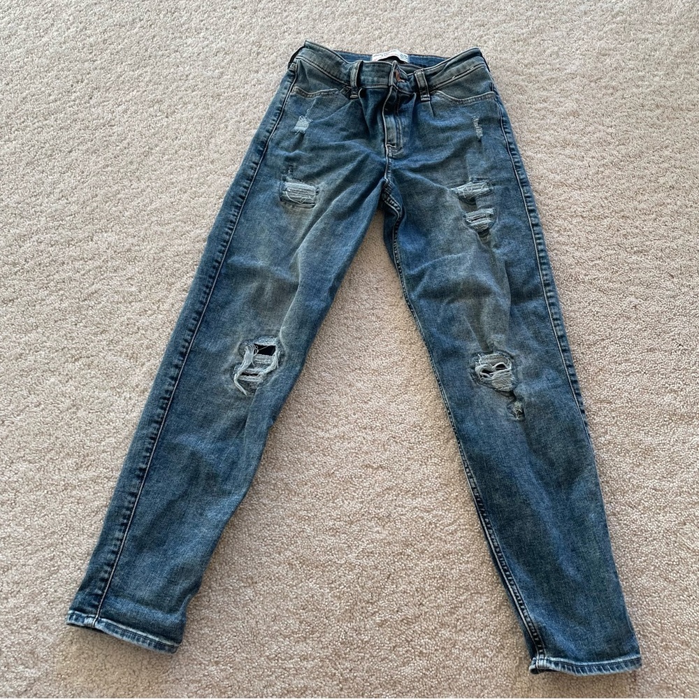 Abercrombie kids ripped mom jeans